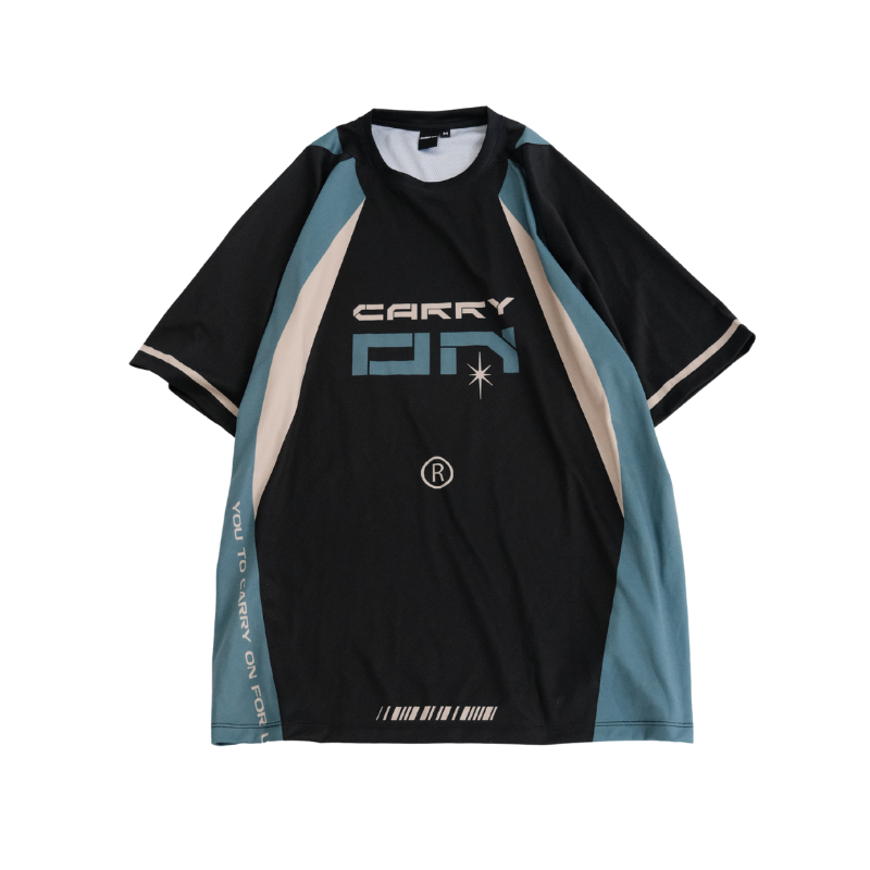 CARRYON Soccer Jersey拼接透氣落肩短Tee