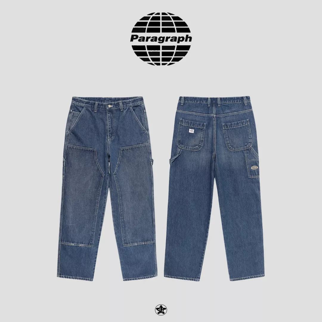 PARAGRAPH DOUBLE KNEE DENIM PANTS