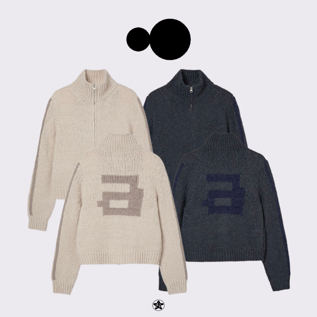 aeae HALF NECK KNIT ZIP-UP