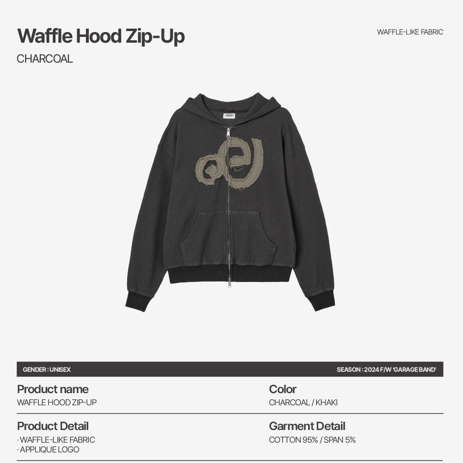 aeae WAFFLE HOOD ZIP-UP