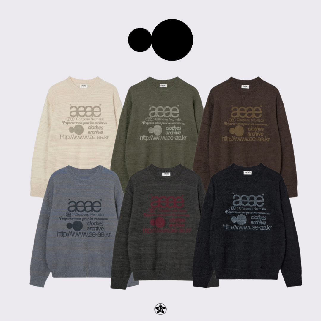 aeae WEB LOGO HAIRY KNIT