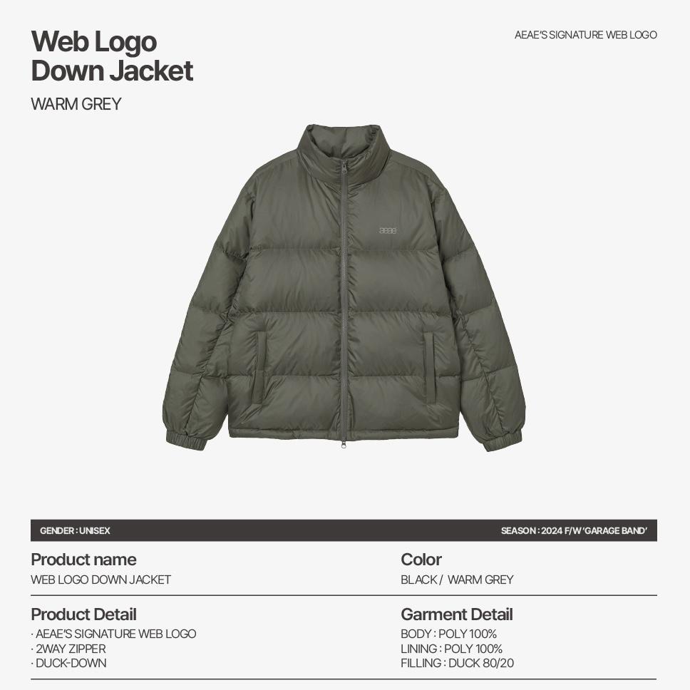 aeae WEB LOGO DOWN JACKET