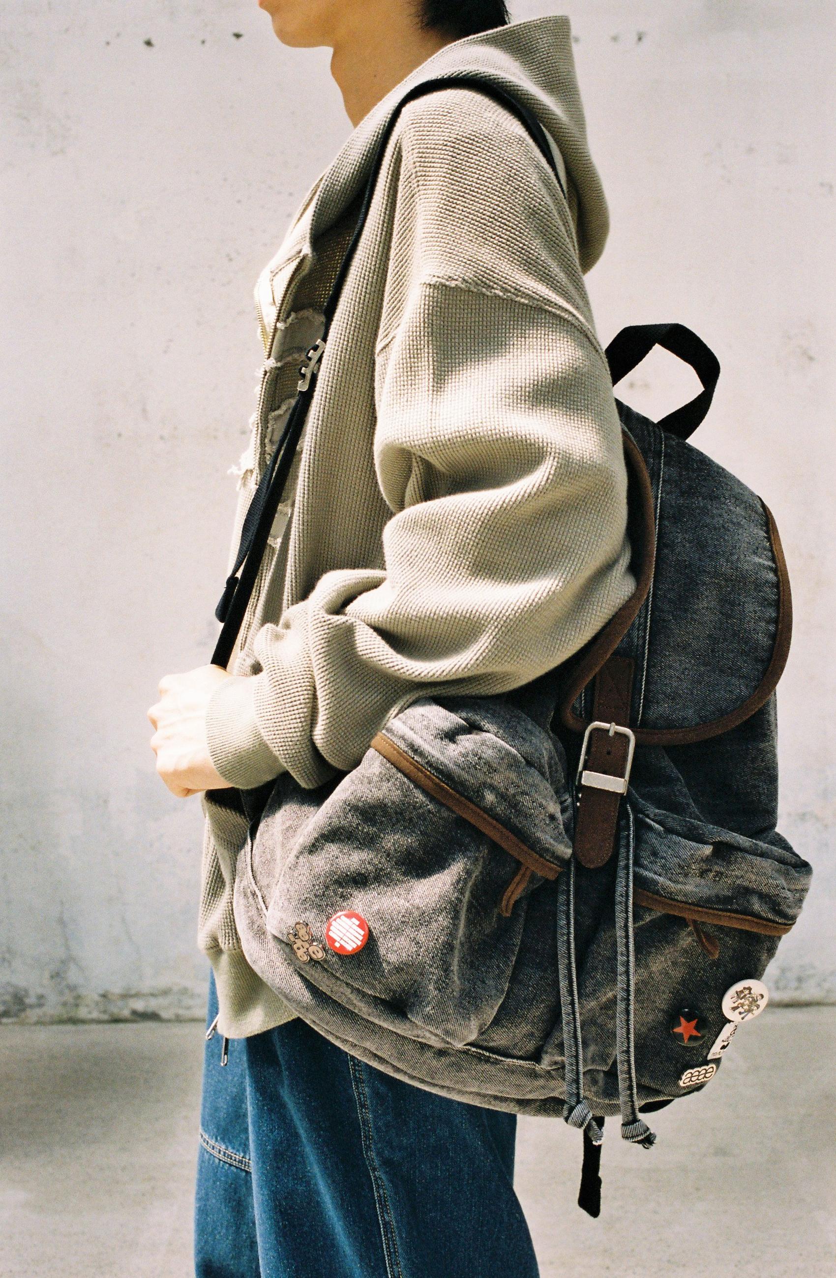 aeae OUT POCKET DENIM BACKPACK