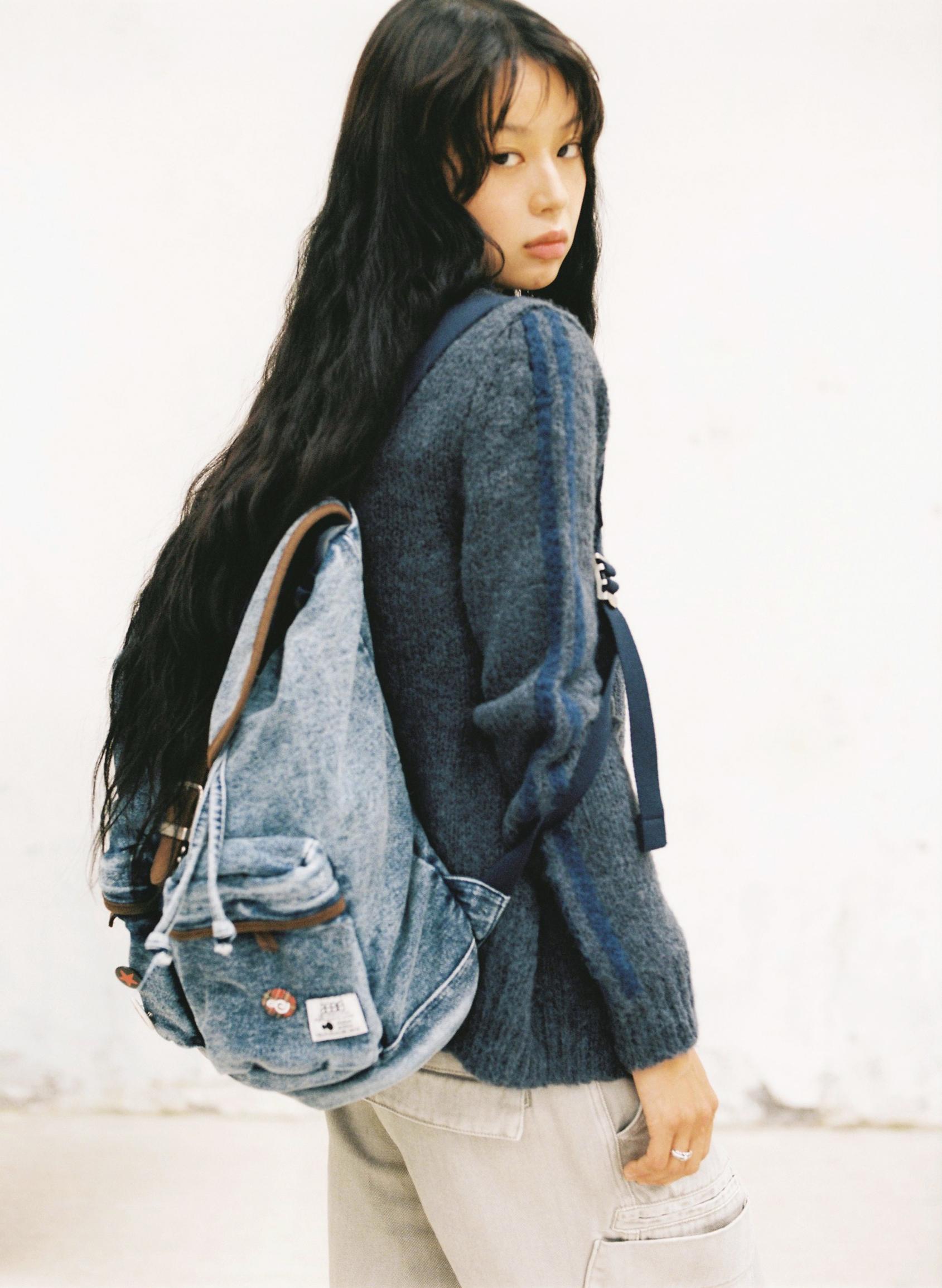 aeae OUT POCKET DENIM BACKPACK