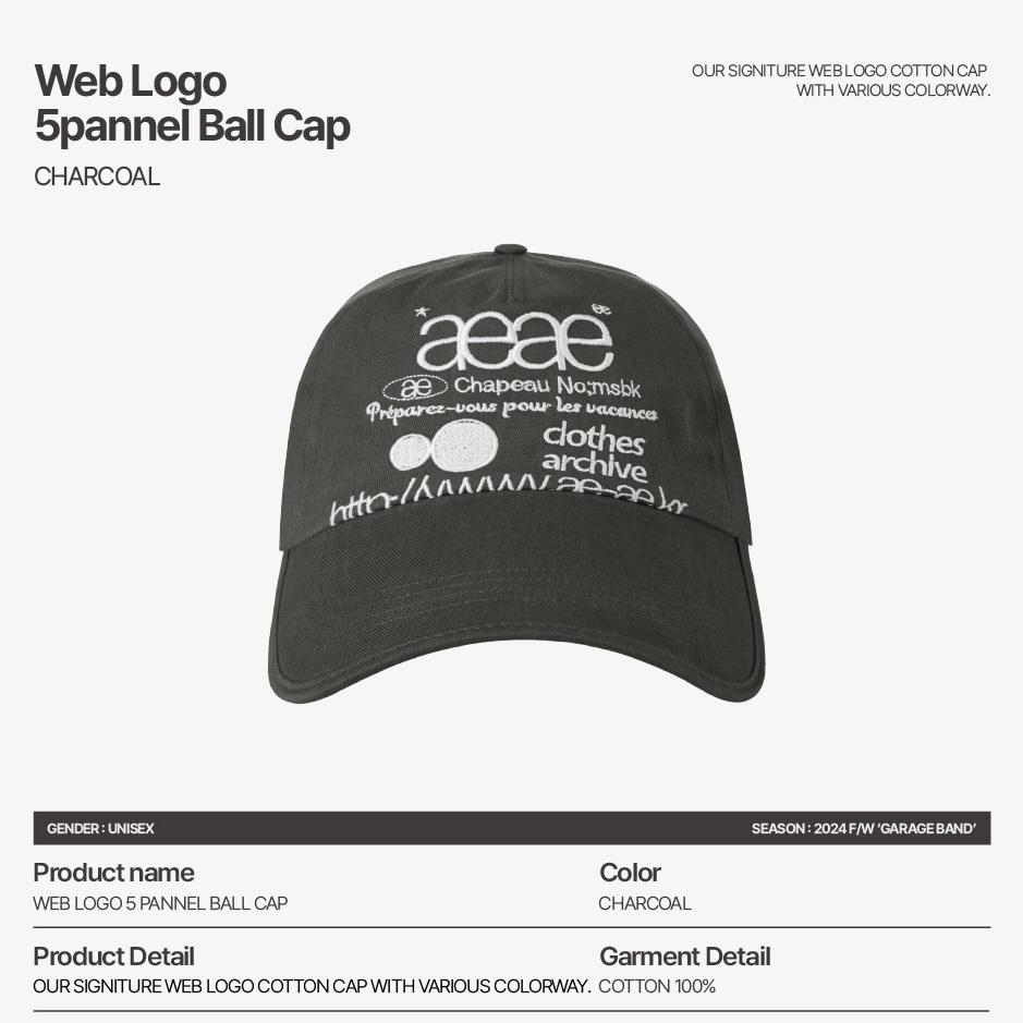 aeae WEB LOGO 5 PANNEL BALL CAP