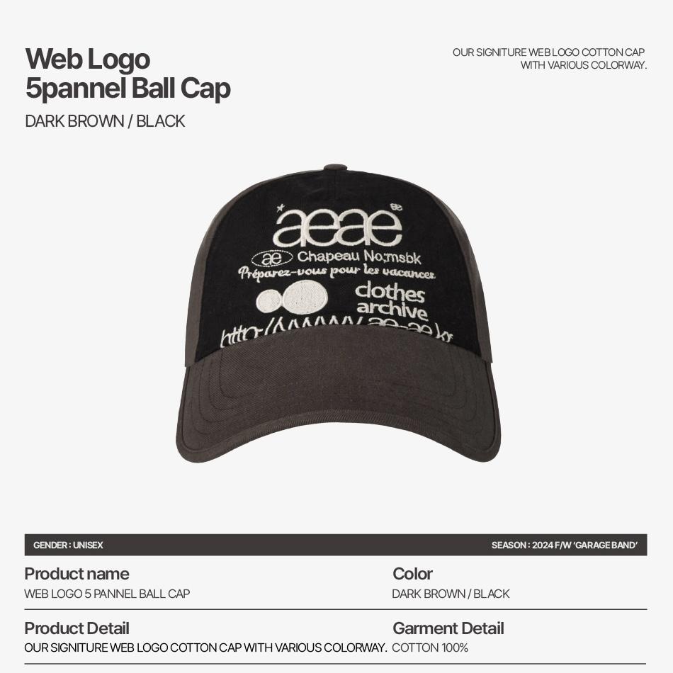 aeae WEB LOGO 5 PANNEL BALL CAP