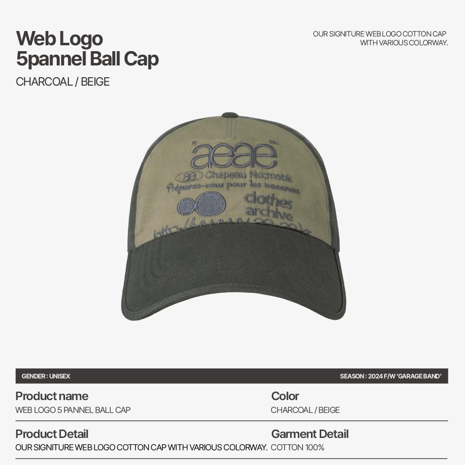 aeae WEB LOGO 5 PANNEL BALL CAP