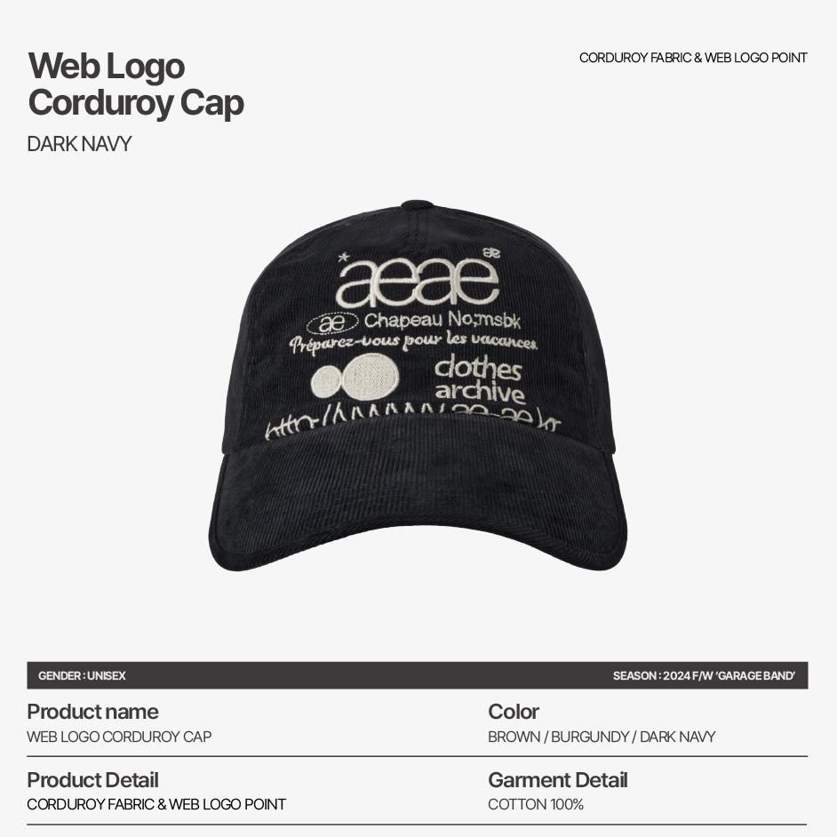 aeae WEB LOGO CORDUROY CAP