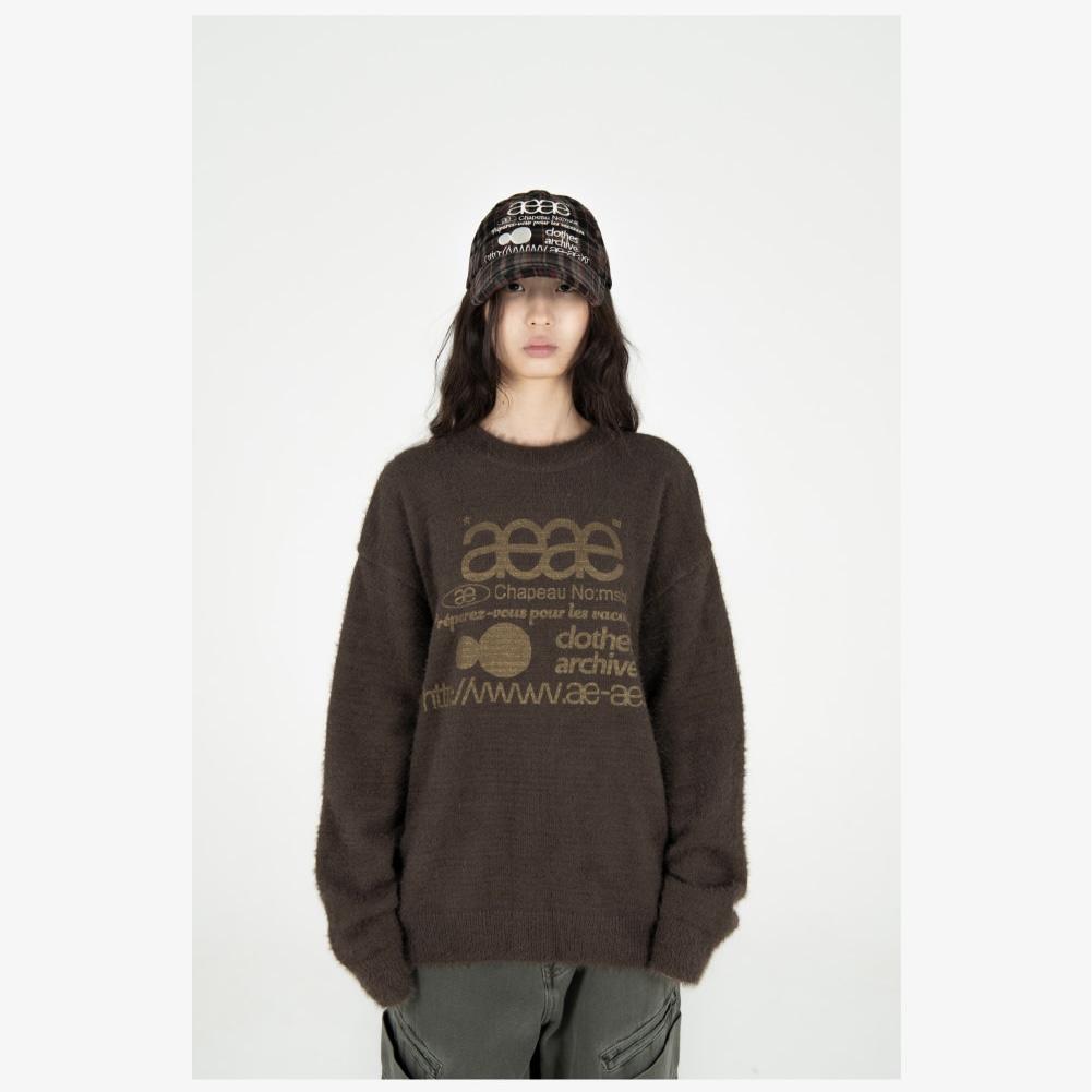 aeae WEB LOGO LEOPARD / WOOL CHECK CAP