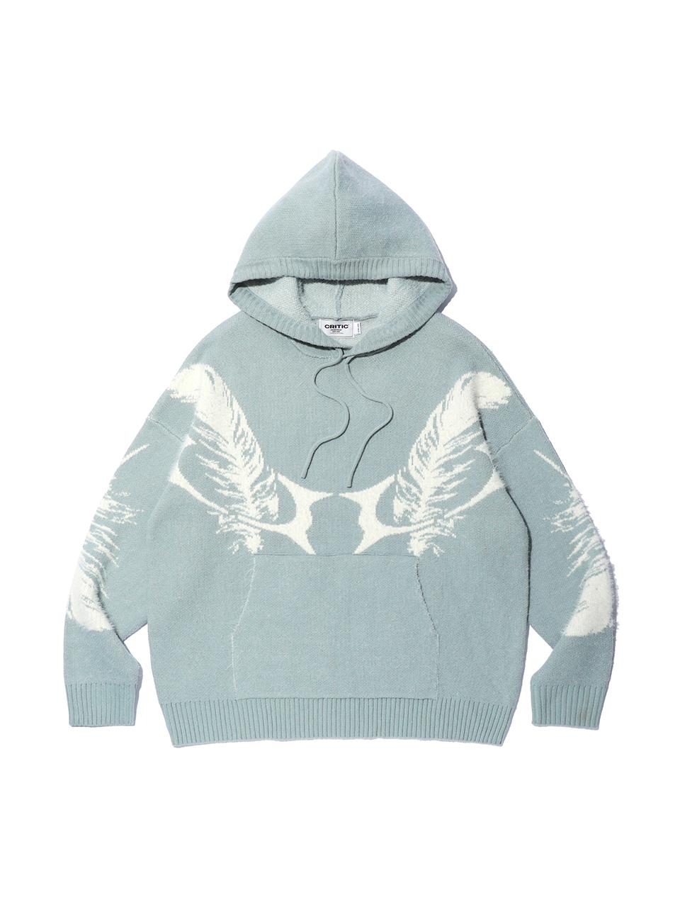 CRITIC FEATHER WORMHOLE HOODIE KNIT