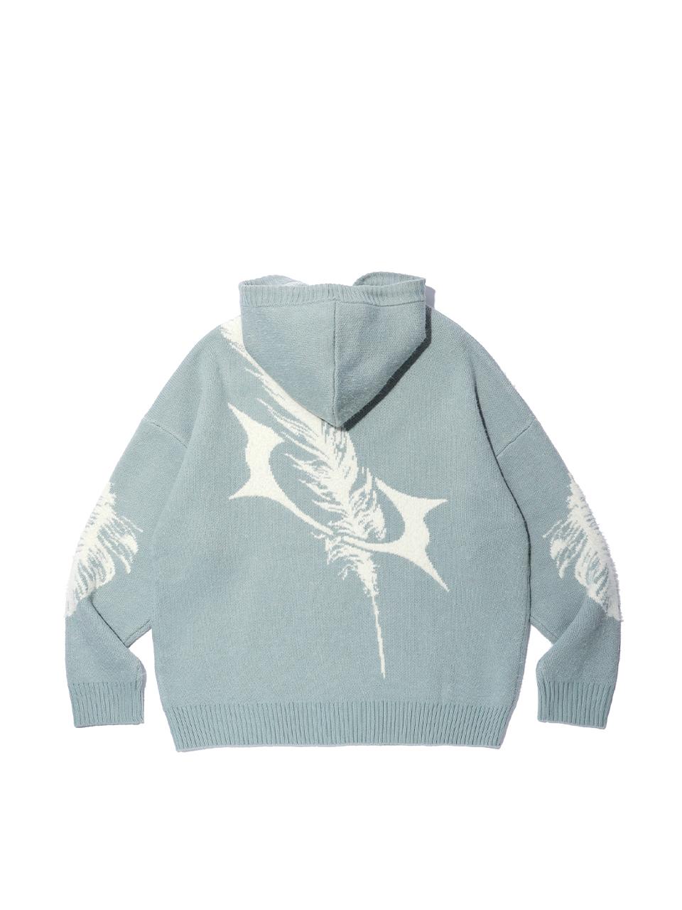 CRITIC FEATHER WORMHOLE HOODIE KNIT