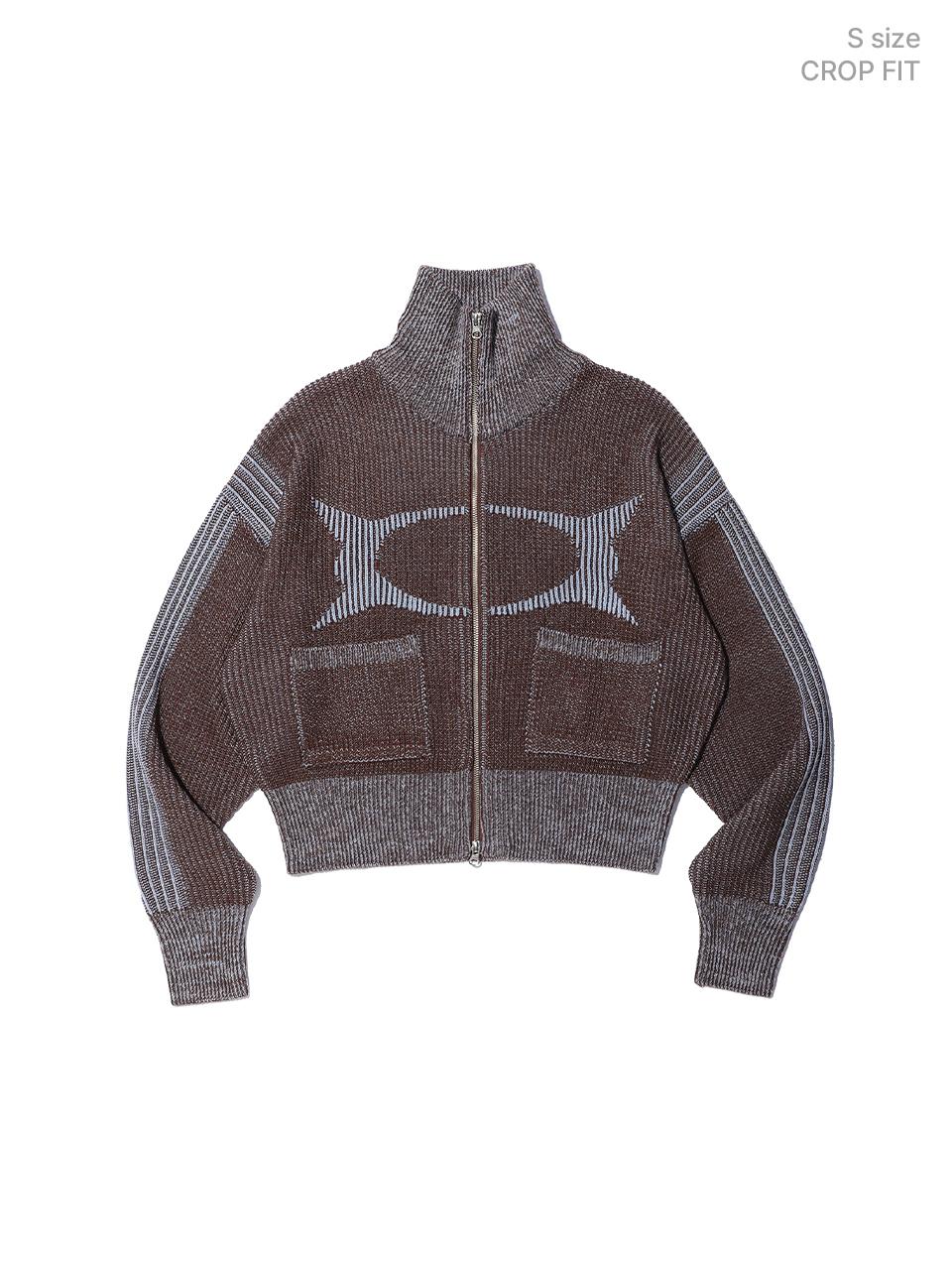 CRITIC WORMHOLE HIGH NECK KNIT ZIP UP