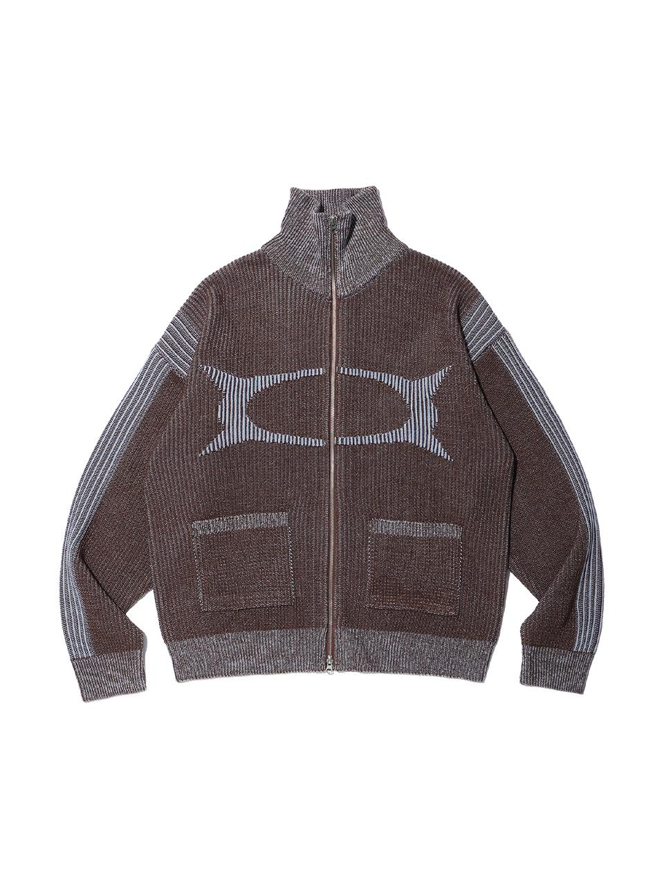 CRITIC WORMHOLE HIGH NECK KNIT ZIP UP