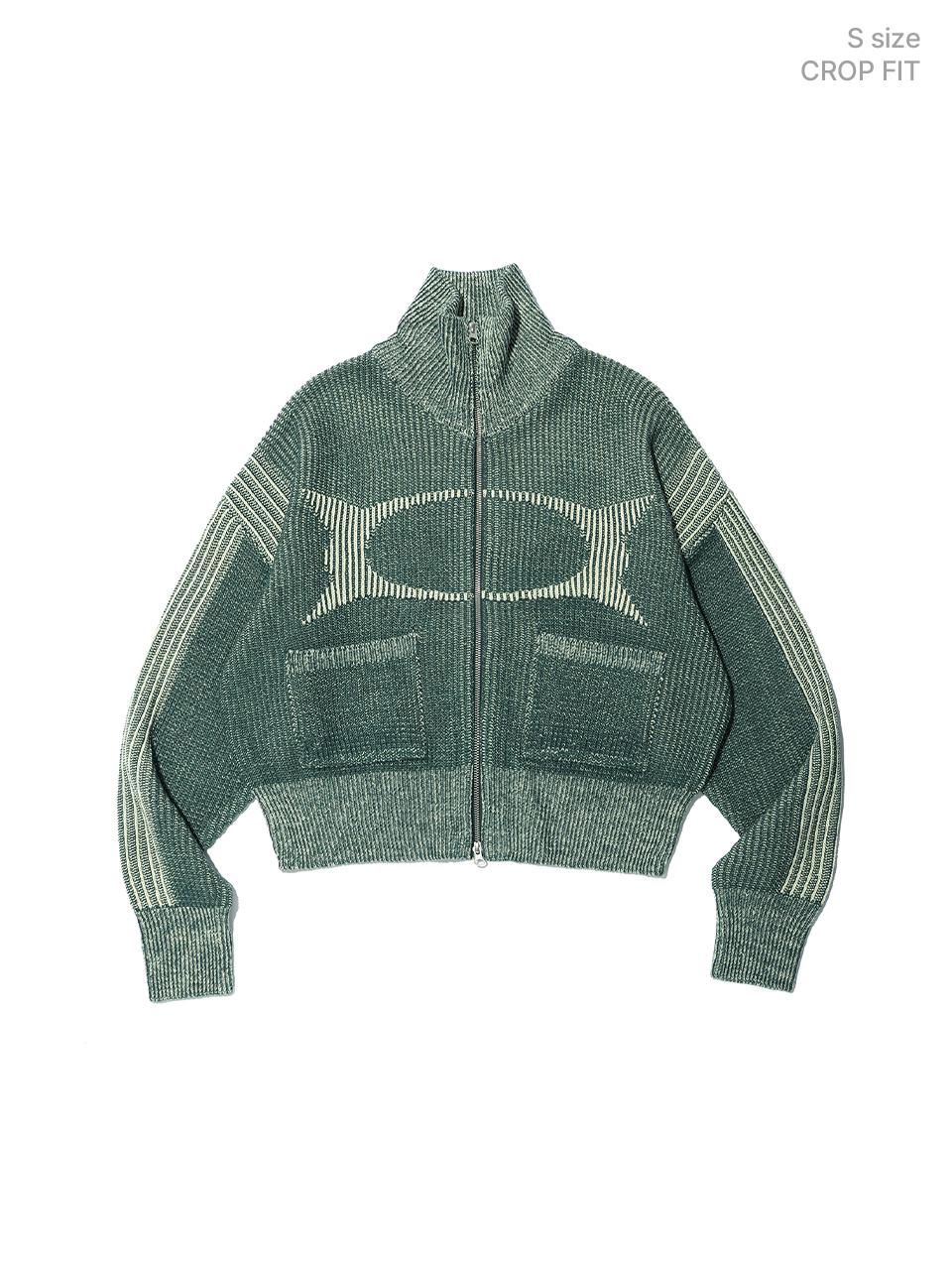 CRITIC WORMHOLE HIGH NECK KNIT ZIP UP