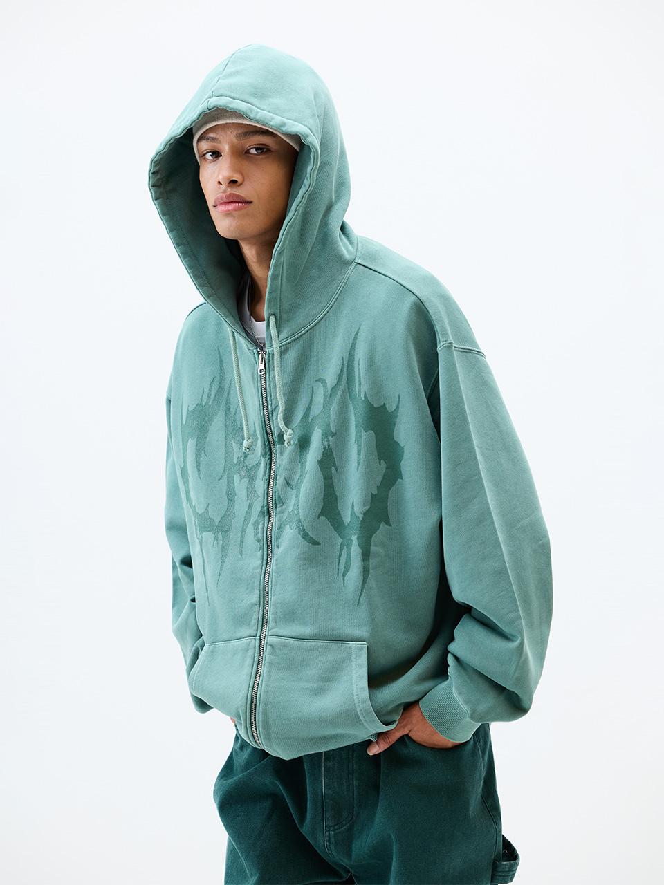 CRITIC PIGMENT GHOST HOODIE ZIP-UP