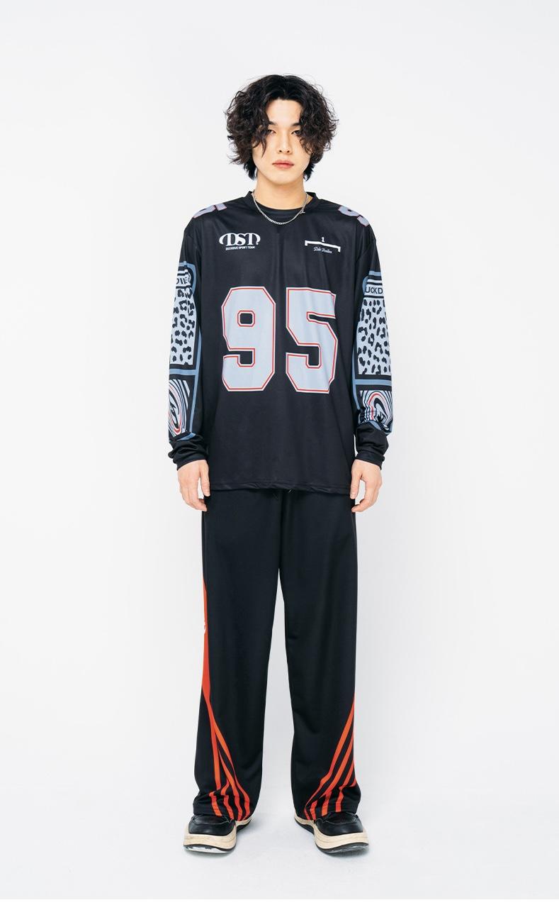 DUCKDIVE Leopard printmesh jersey long sleeve