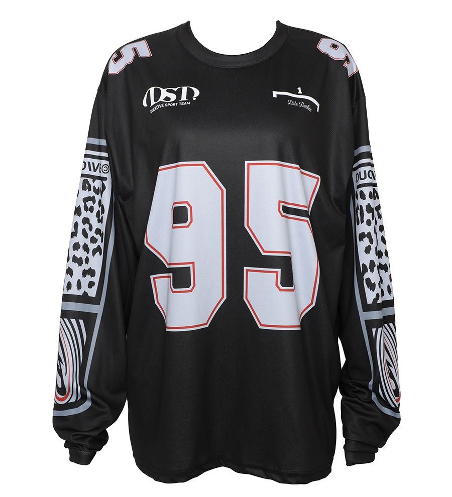 DUCKDIVE Leopard printmesh jersey long sleeve