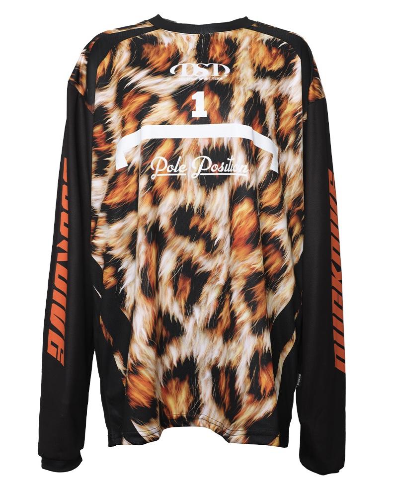 DUCKDIVE Leopard printmesh jersey long sleeve