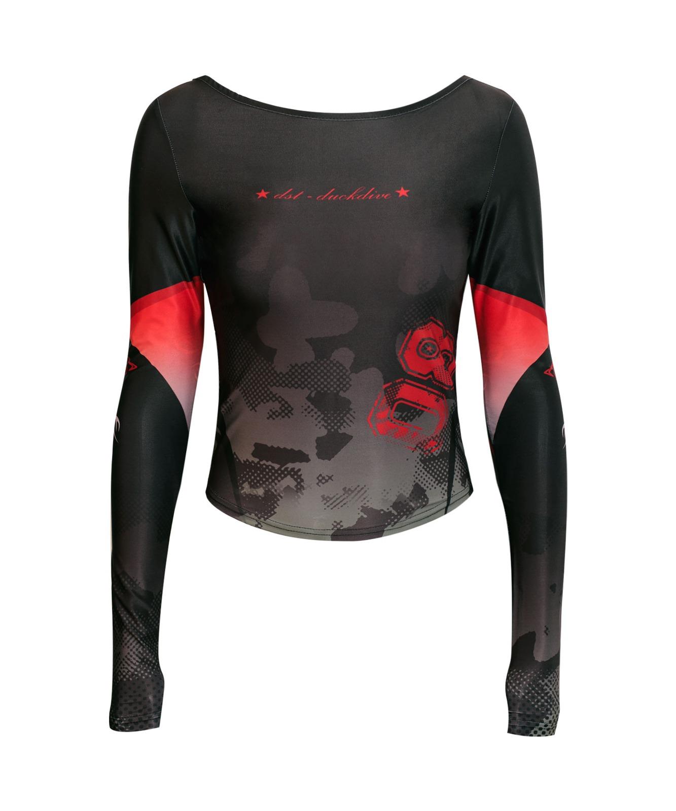 DUCKDIVE Lettering Fade Camo Backless Long Sleeve