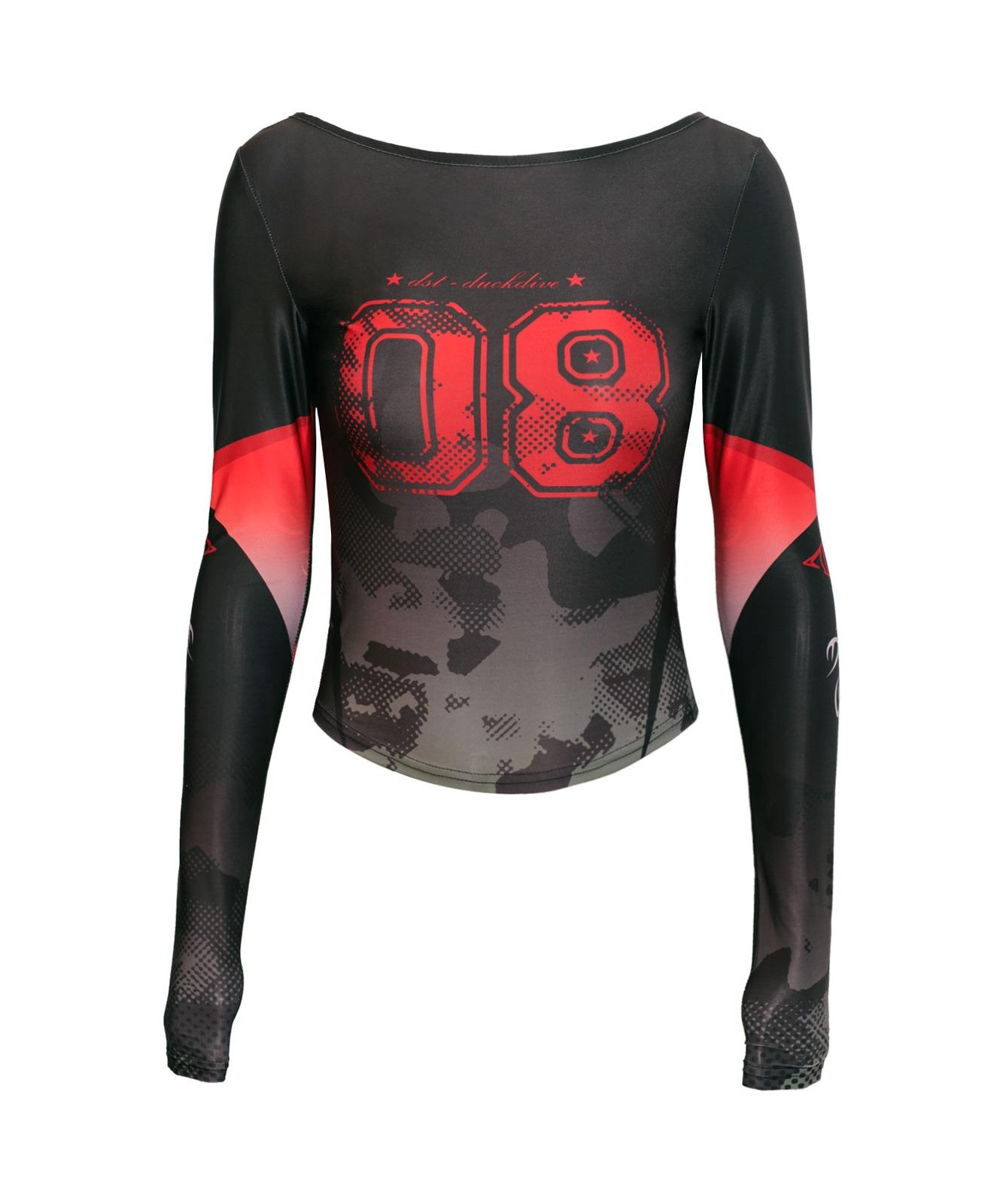 DUCKDIVE Lettering Fade Camo Backless Long Sleeve