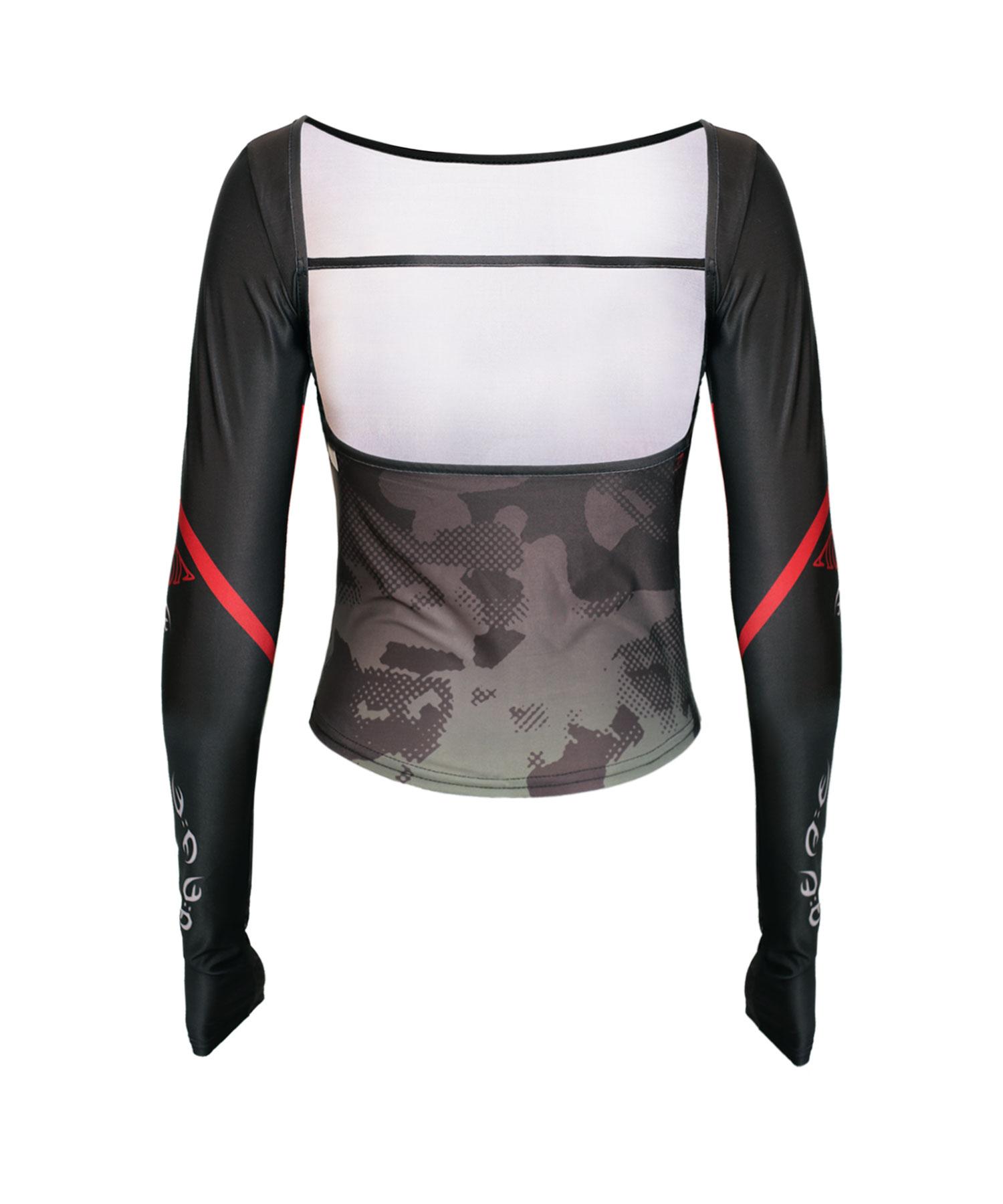 DUCKDIVE Lettering Fade Camo Backless Long Sleeve