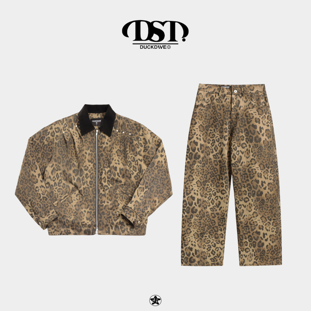 DUCKDIVE Tiger Leopard Colored Bomber Jacket Pants