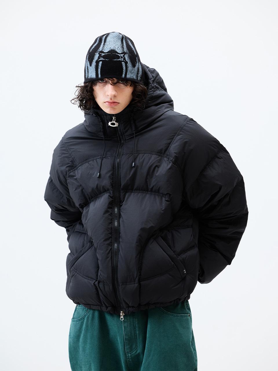 CRITIC WORMHOLE HOODED DOWN PUFFER JACKET