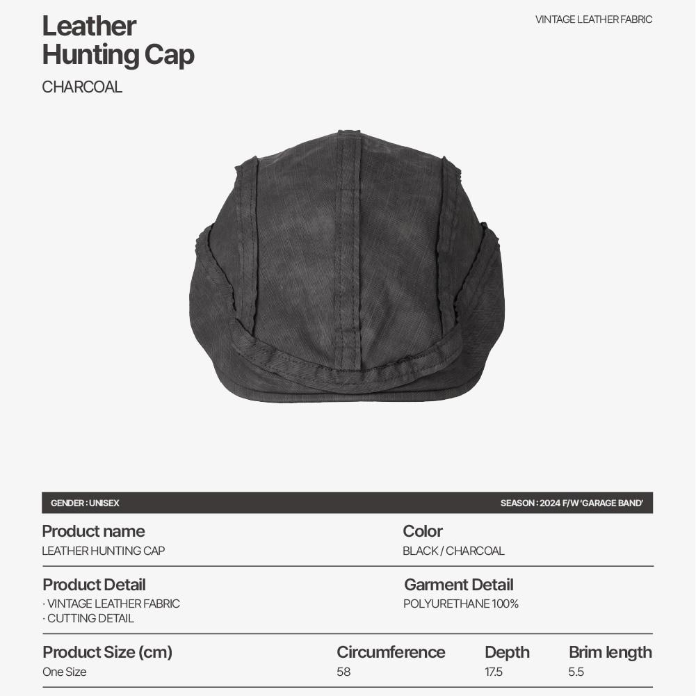 aeae LEATHER HUNTING CAP