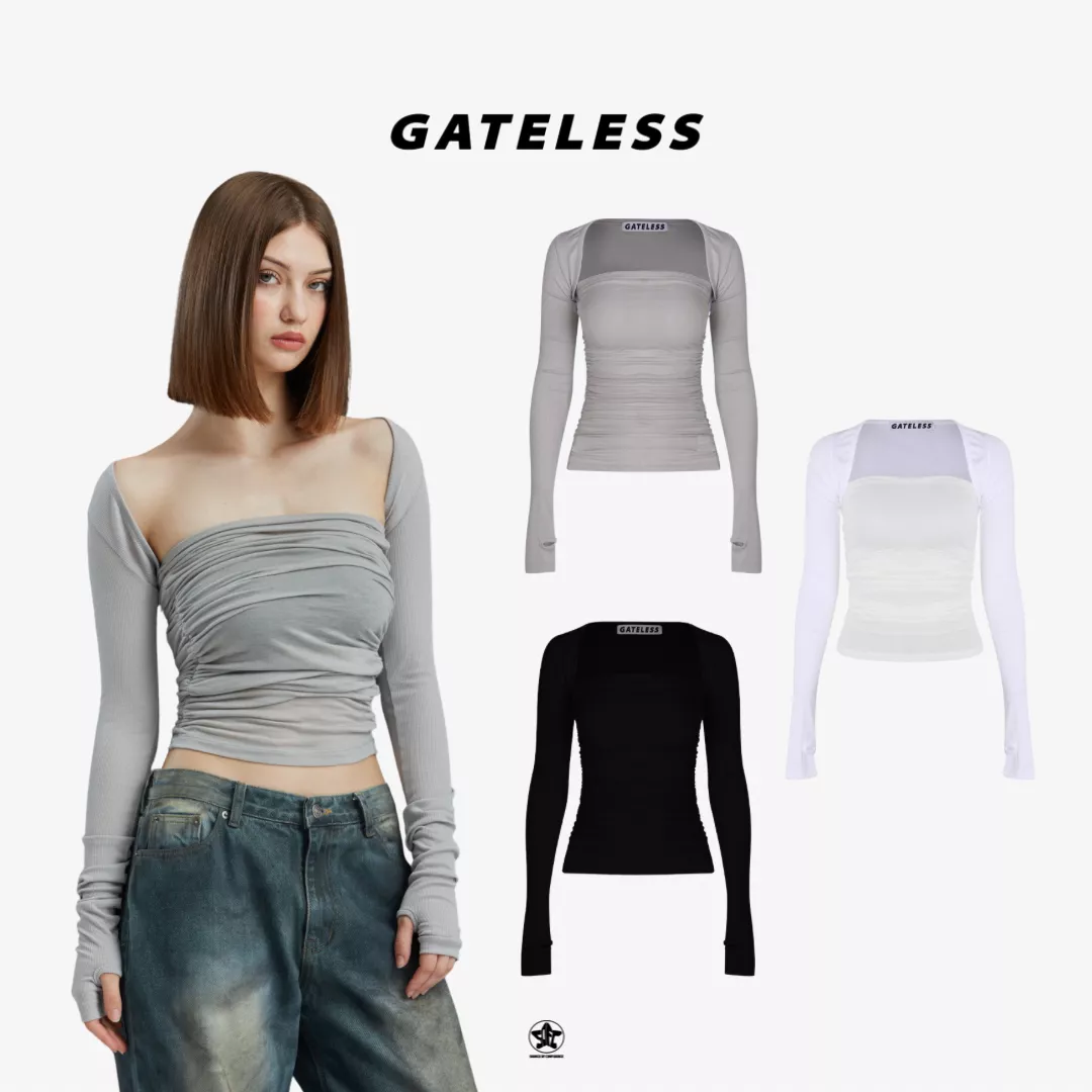 GATELESS 羅紋堆疊套指平口長袖