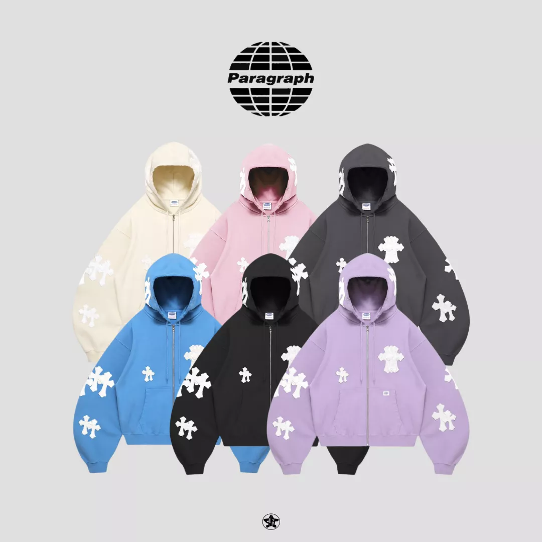 PARAGRAPH WHITE CROSS ZIP HOODIE連帽外套