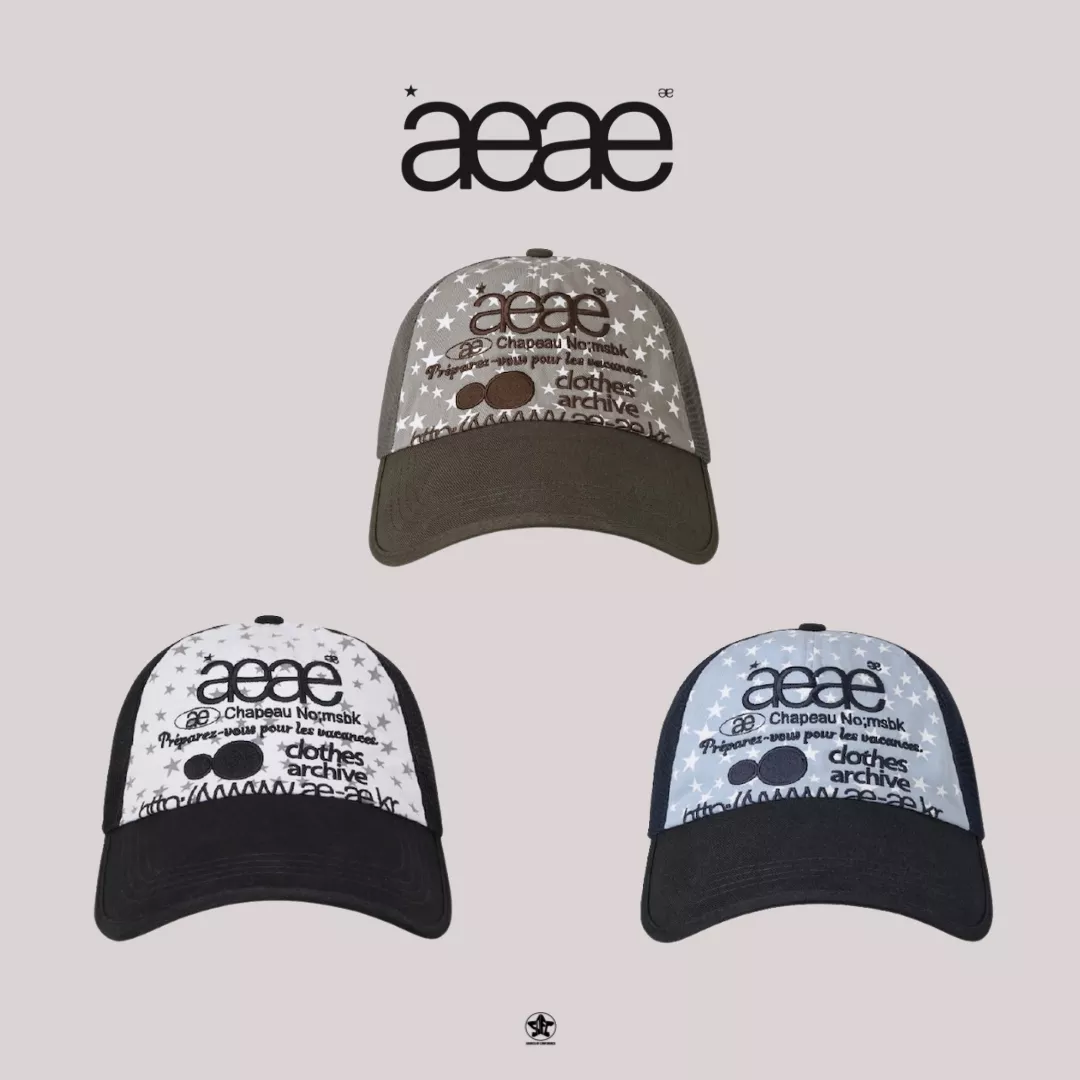 aeae WEB LOGO STAR MESH CAP老帽