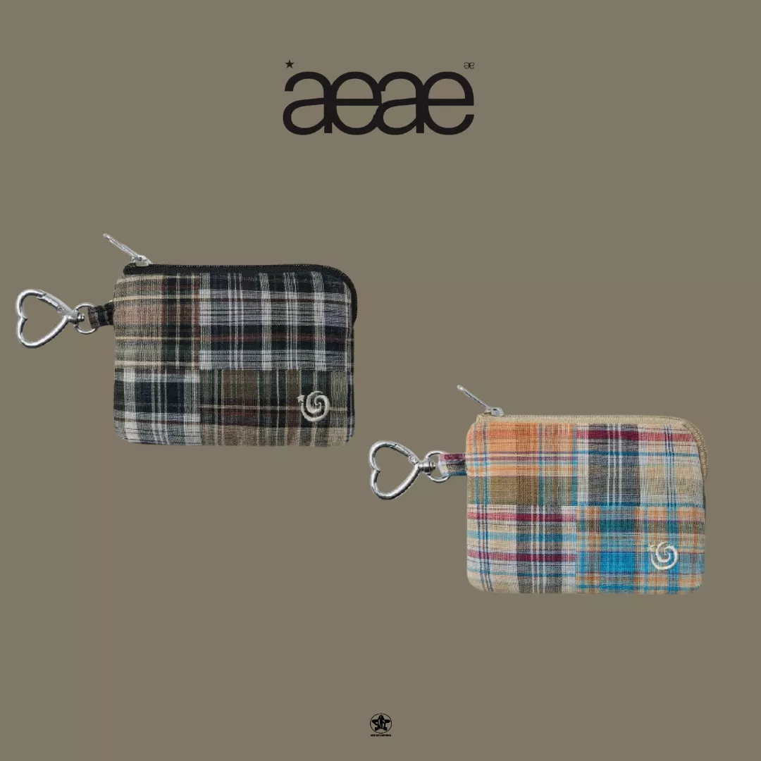 aeae CHECK CARD POCKET 格紋卡夾皮夾