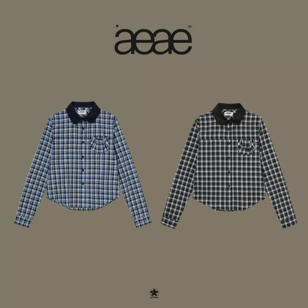 aeae ROUND POCKET CHECK SHIRTS圓口袋格紋襯衫