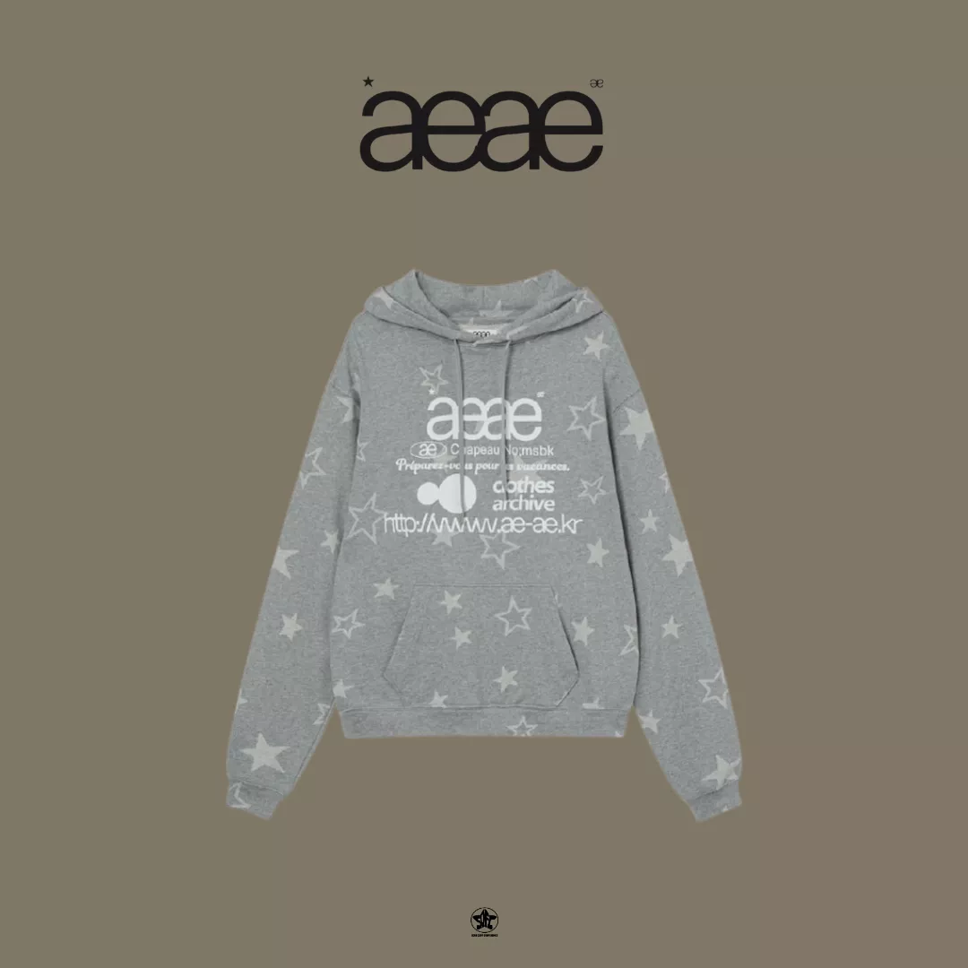 aeae WEB LOGO STAR LOOSED HOODIE網路標誌星星寬鬆連帽衫