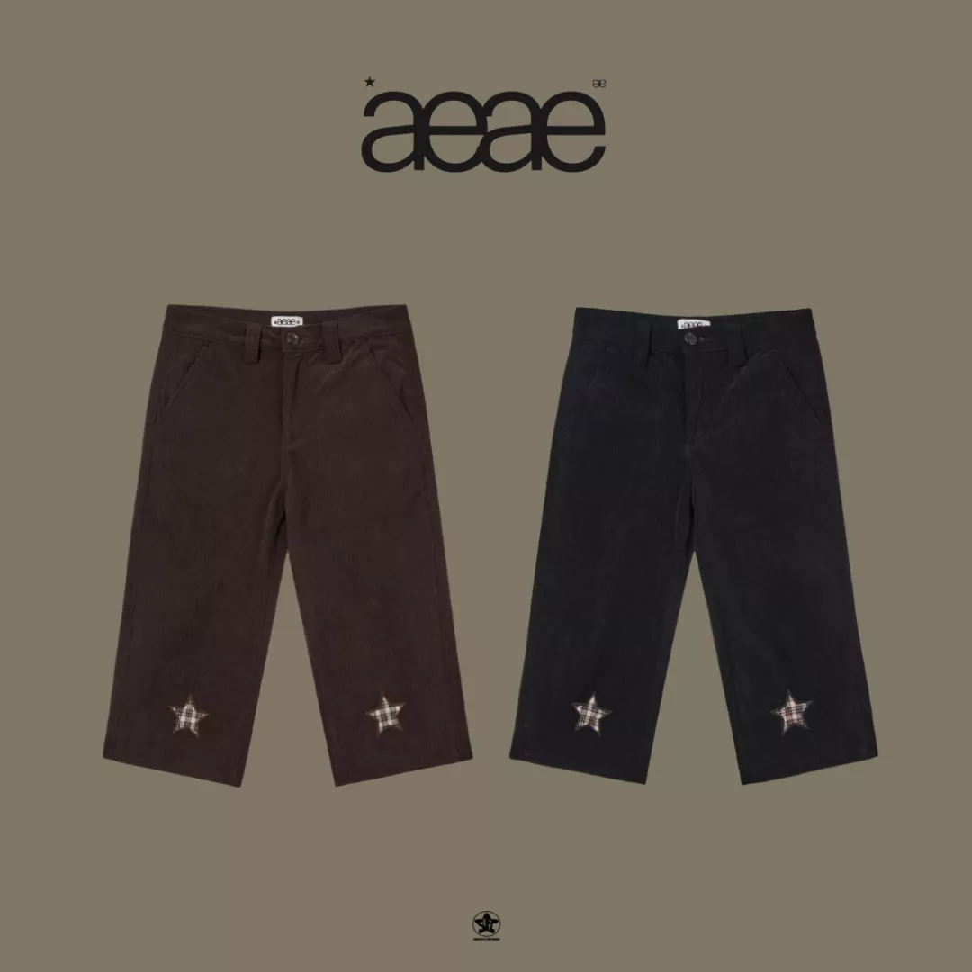 aeae STAR PATCH CAPRI CORDUROY PANTS星形拼接燈芯絨七分長褲
