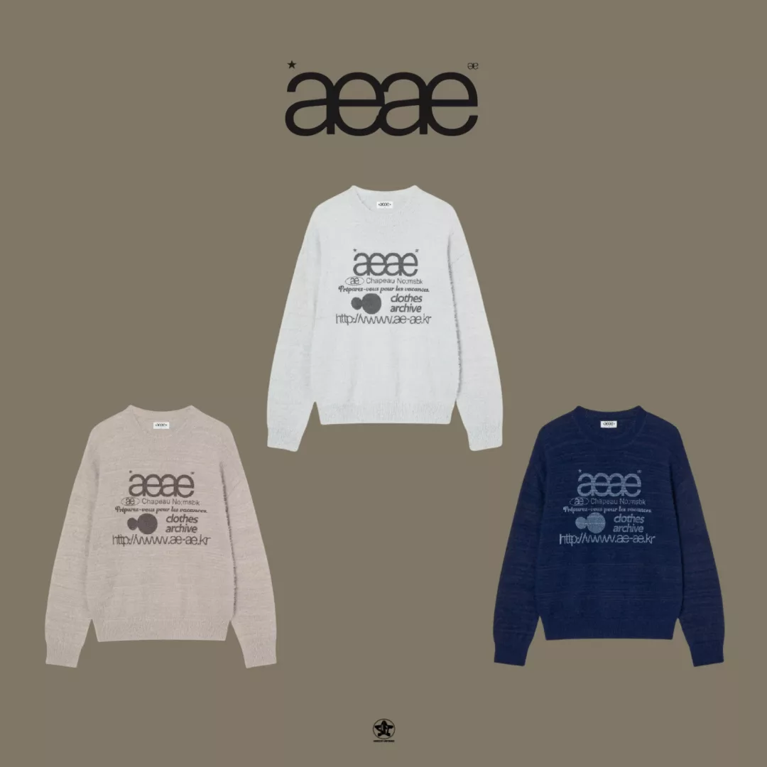 aeae WEB LOGO KNIT PULLOVER網路標誌針織套頭衫