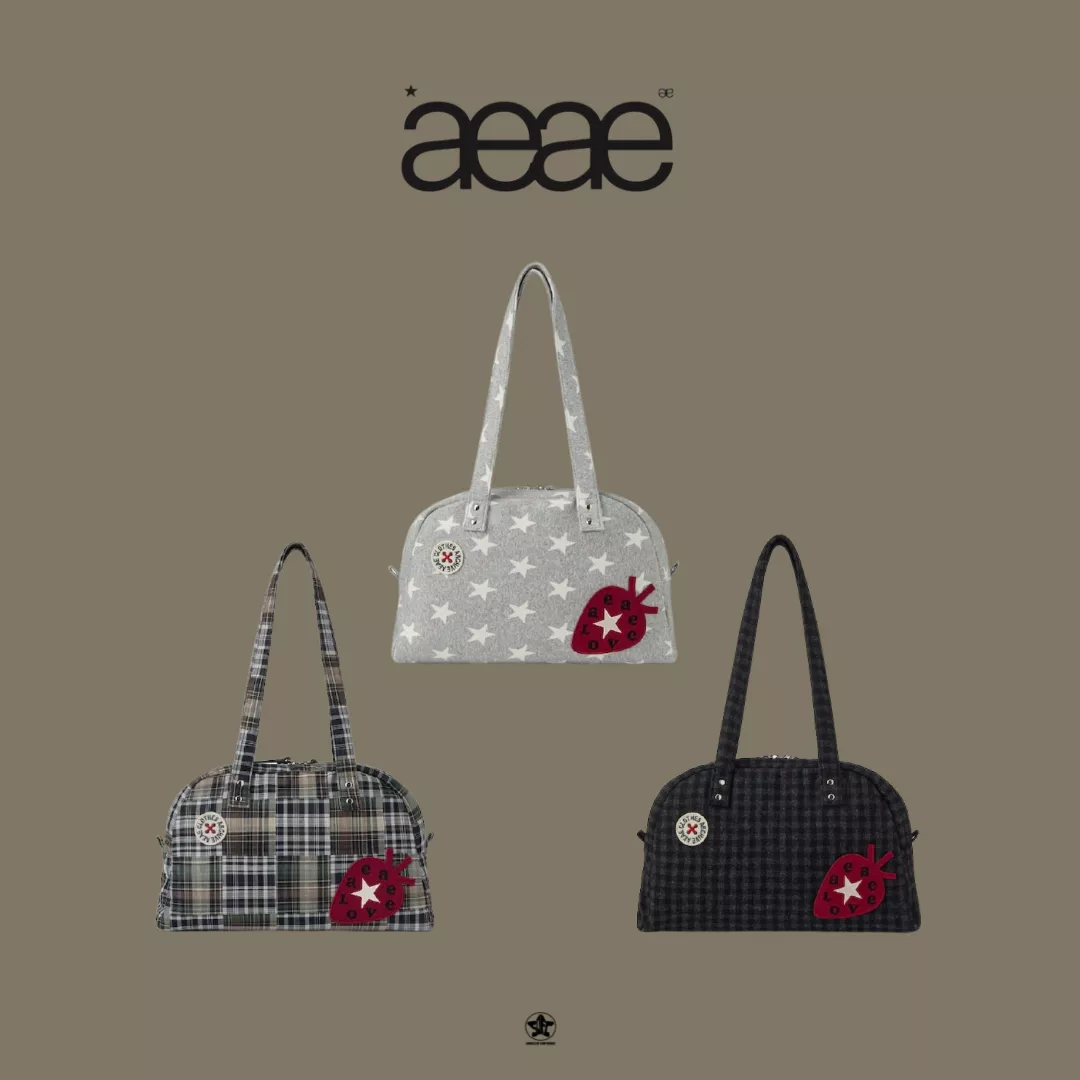 aeae EMBROIDERY TOTE BAG刺繡格紋托特包