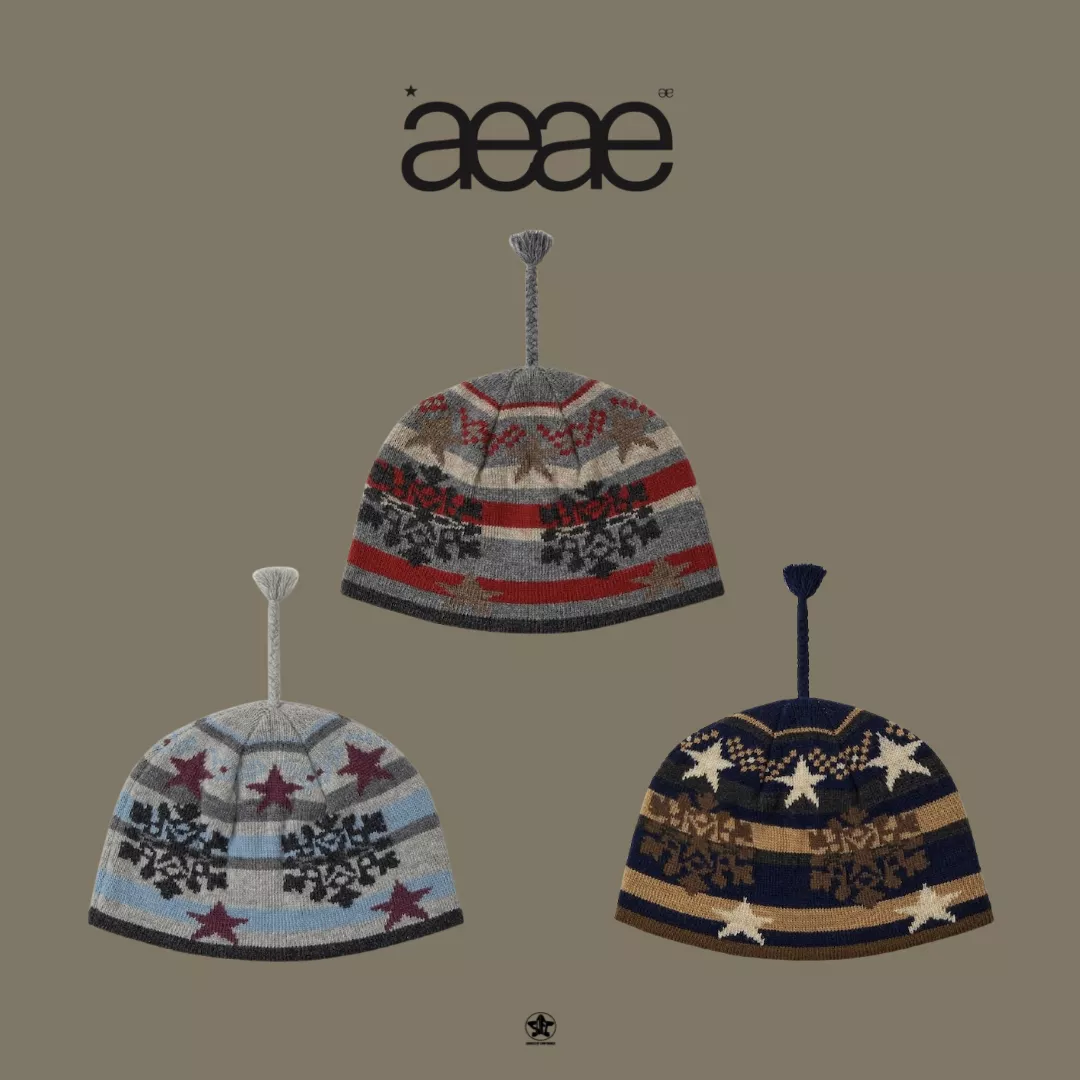 aeae SNOW TASSEL BEANIE雪花流蘇針織毛帽