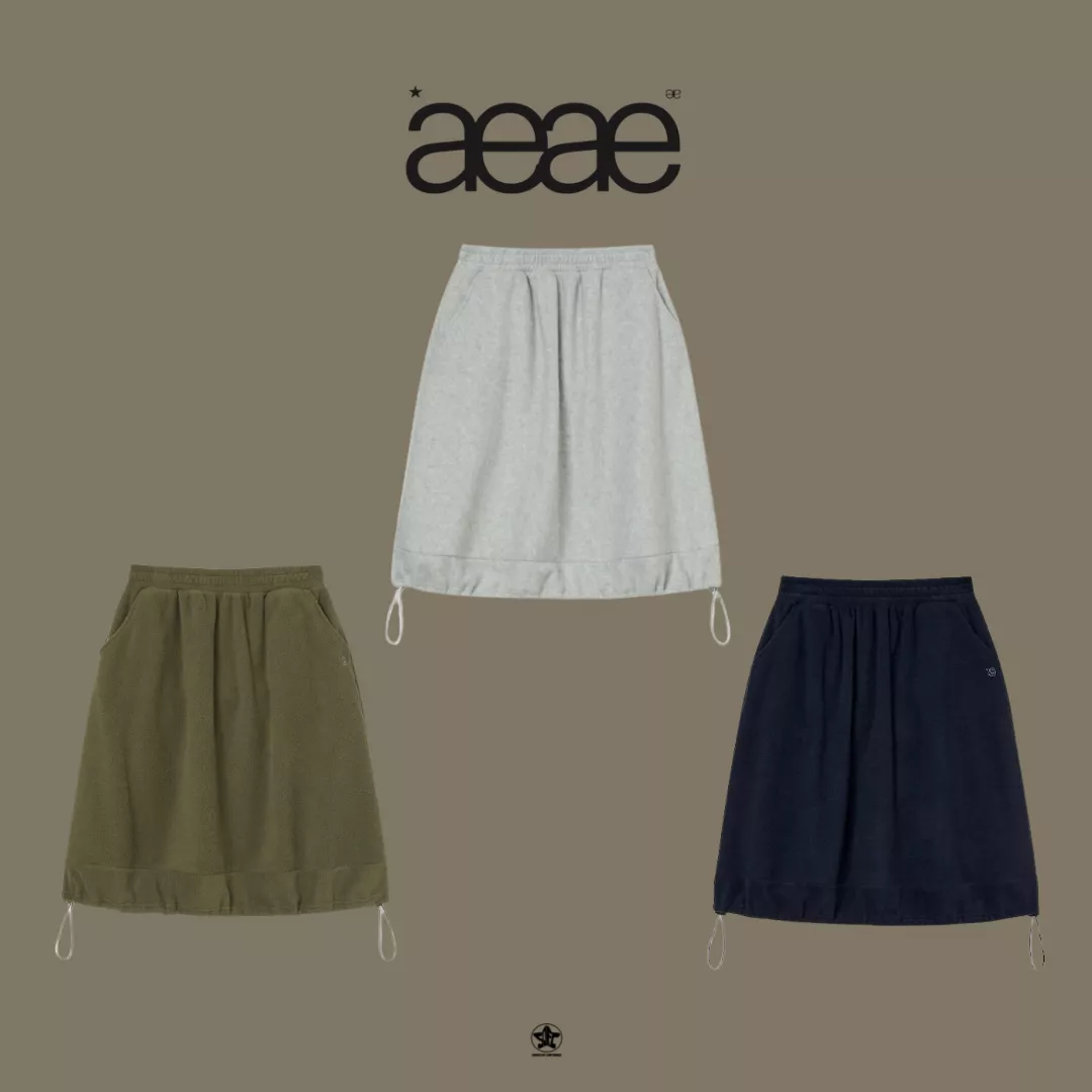 aeae BALLOON FLEECE SKIRT氣球剪裁刷毛長裙