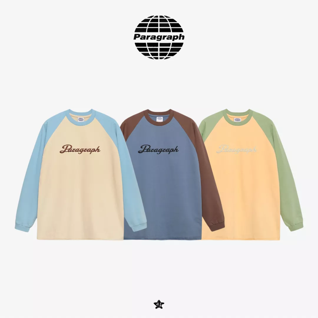 PARAGRAPH STITCH LOGO RAGLAN L/S拼接袖LOGO長袖上衣