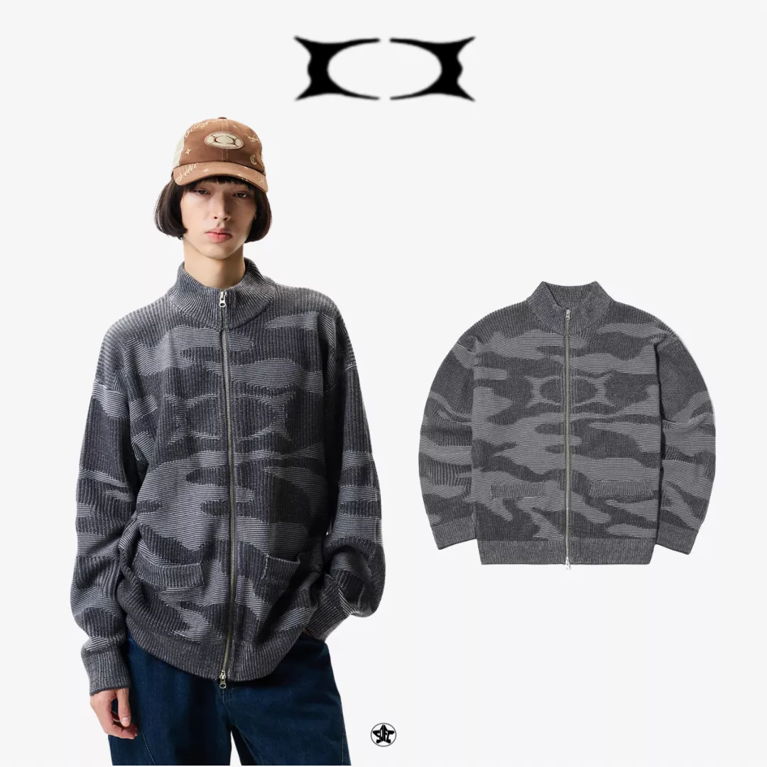 CRITIC CAMOUFLAGE KNIT ZIP-UP迷彩針織拉鍊開衫外套