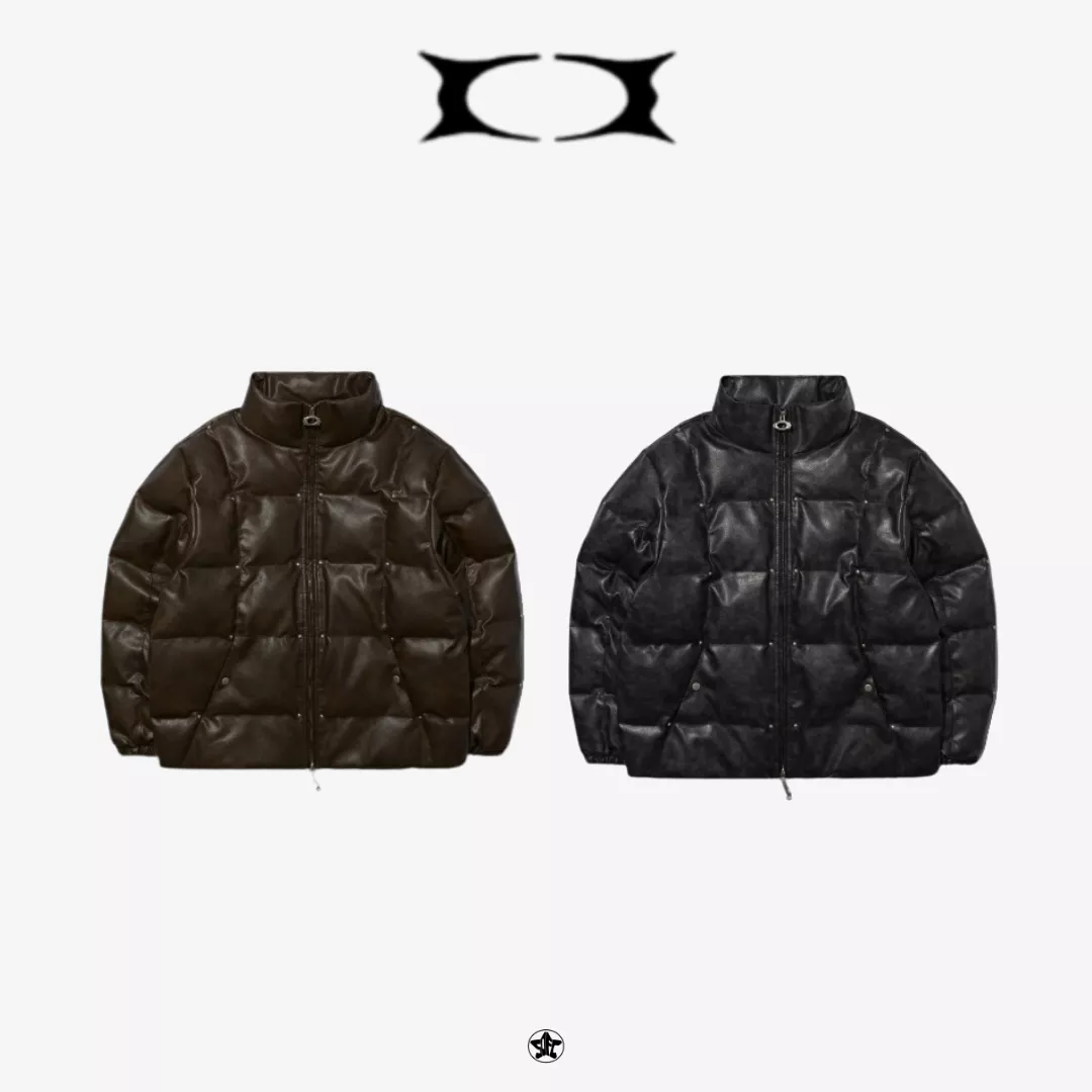 CRITIC Leather Studded Padded Jacket皮革鉚釘鋪棉外套
