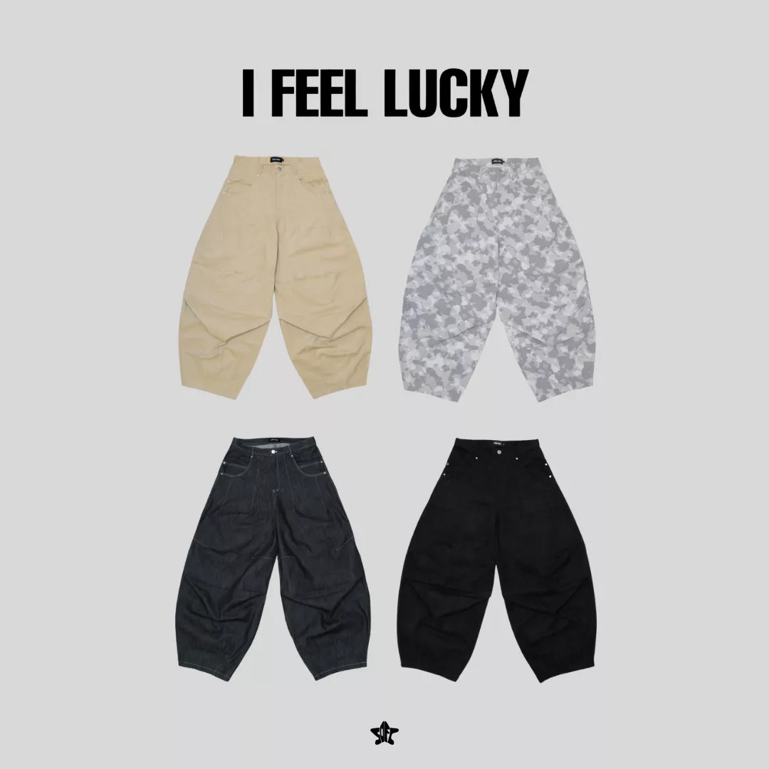 I FEEL LUCKY UMBO dart wide pants褶皺寬版長褲
