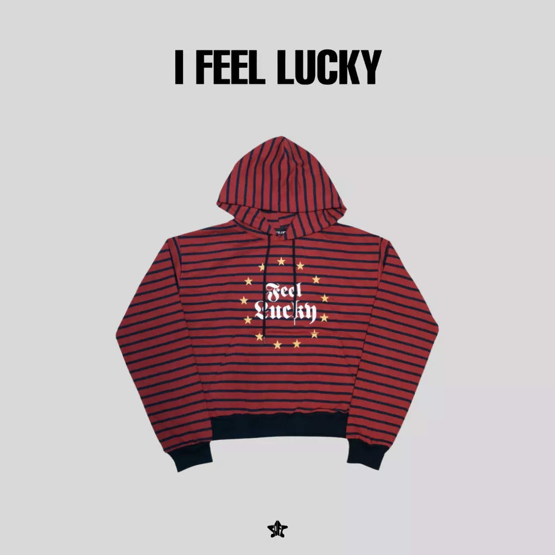 IFEELLUCKY Lucky stripe hoodie條紋連帽上衣