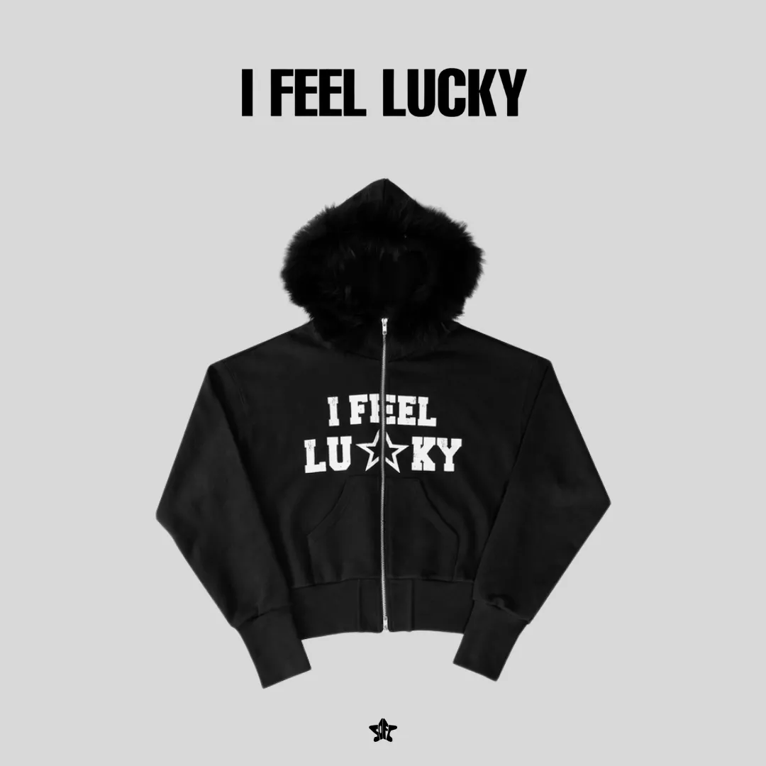I FEEL LUCKY Lucky fur hood zip-up毛領連帽拉鍊外套