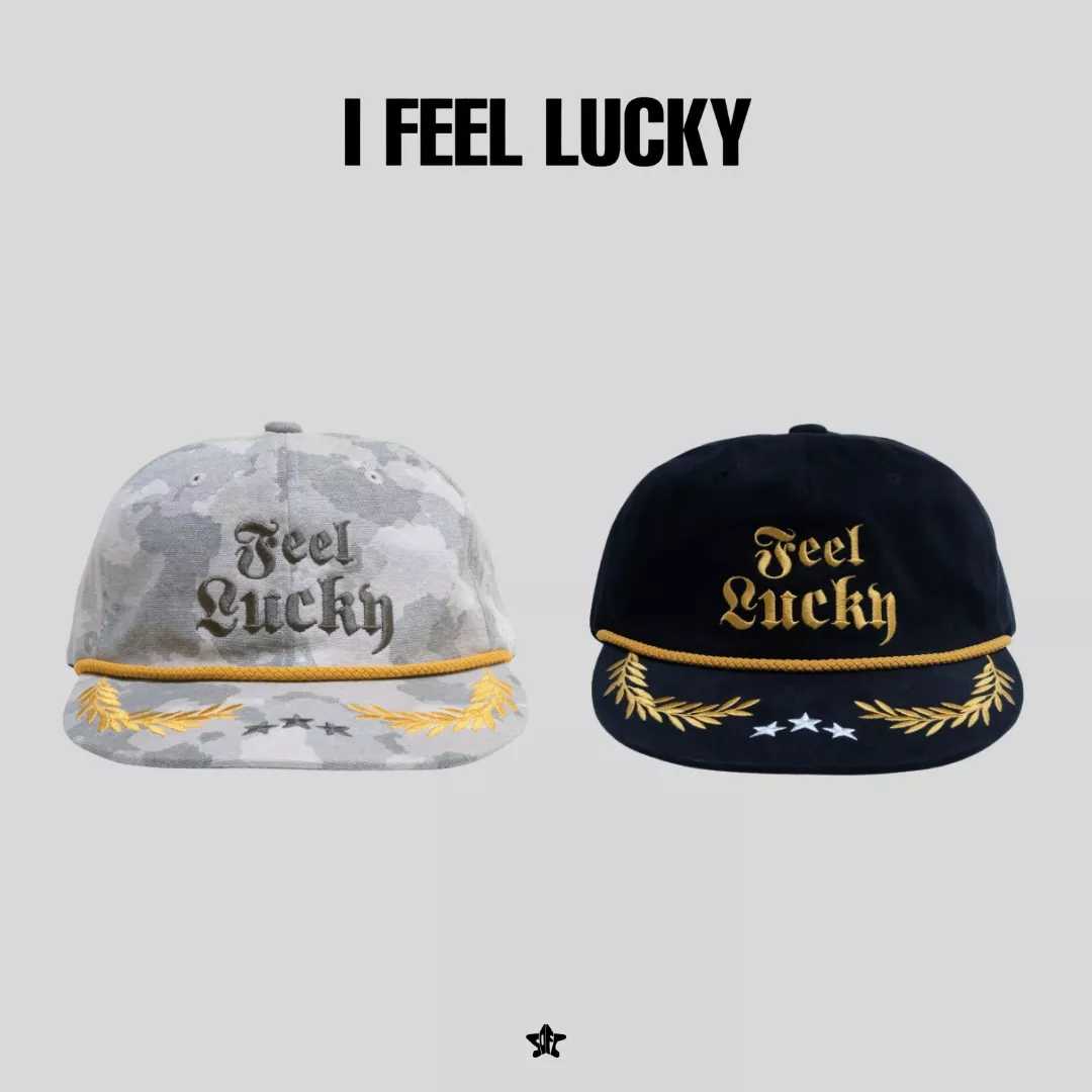 I FEEL LUCKY security cap刺繡棒球帽