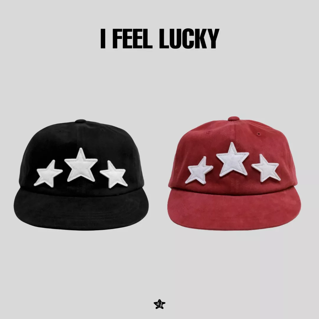 I FEEL LUCKY Three star cap三星刺繡棒球帽