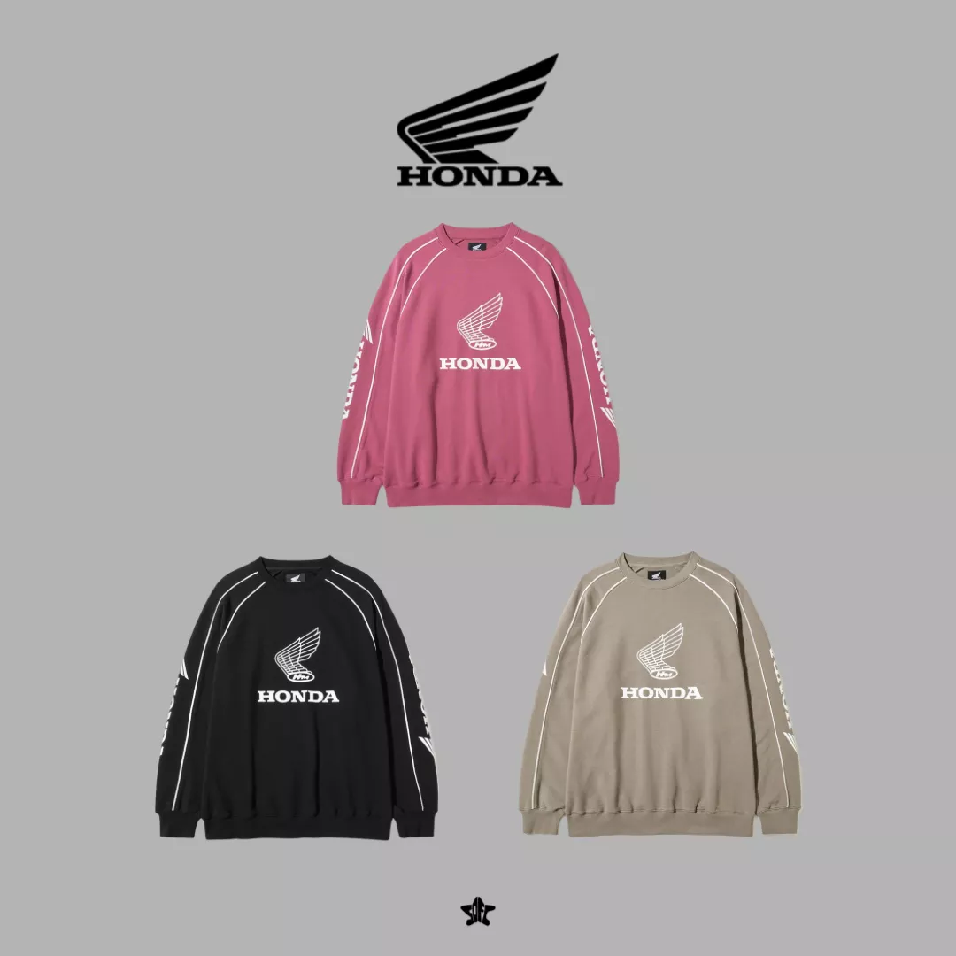 Honda Old Wing Logo Overfit Crewneck復古羽翼Logo寬版大學Tee