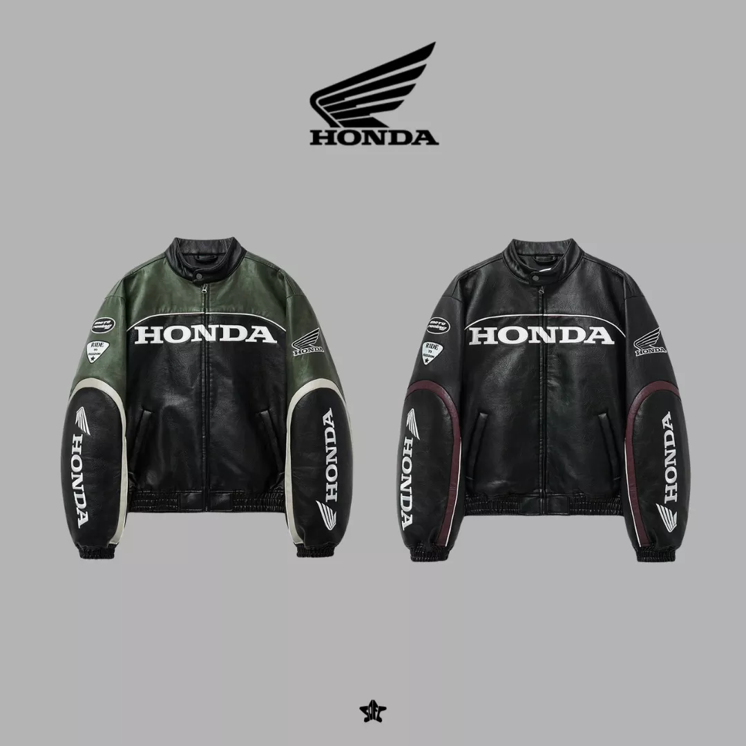 Honda Engineered Leather Racing Jacket經典賽車氛圍高級皮夾克