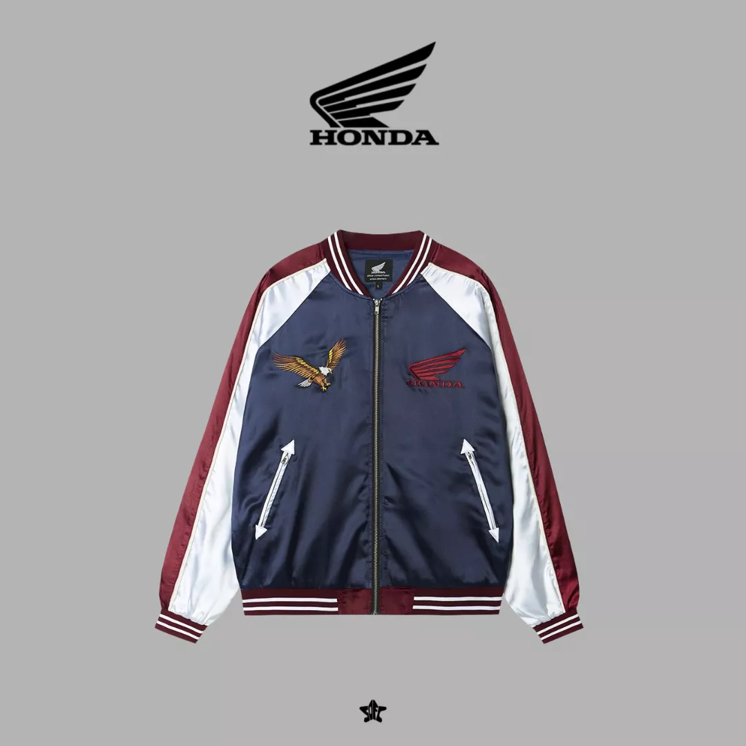 Honda Satin Gold Wing Sukajan Jacket復古賽車美學金翼刺繡緞面橫須賀外套